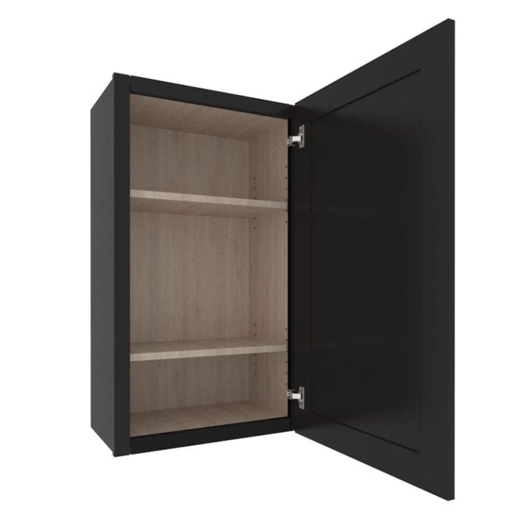 sovereign onyx black shaker wall cabinet with  door