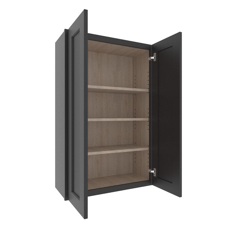 sovereign onyx black shaker wall cabinet with  doors