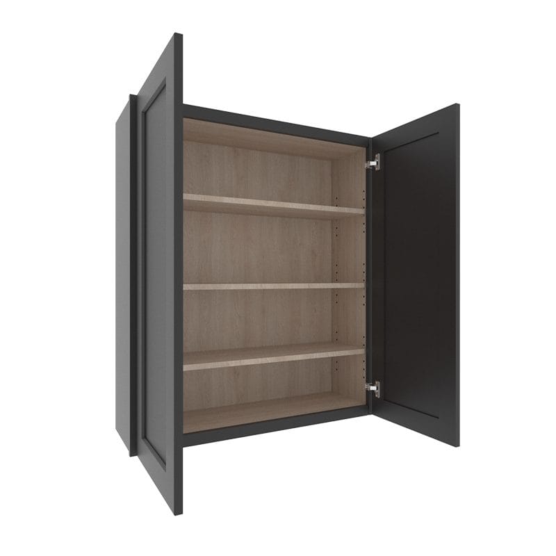 sovereign onyx black shaker wall cabinet with  doors