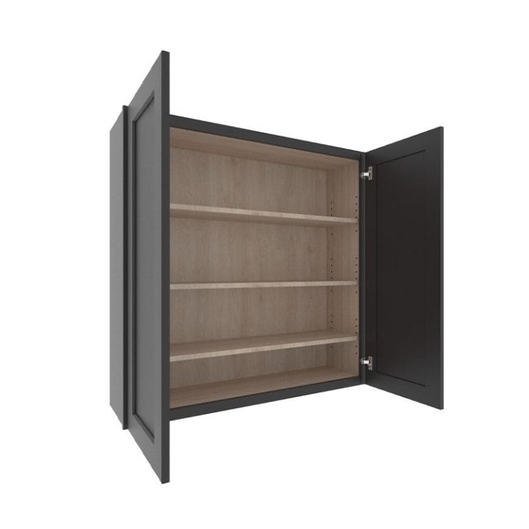sovereign onyx black shaker wall cabinet with  doors