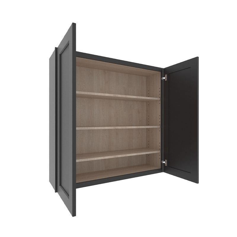 sovereign onyx black shaker wall cabinet with  doors