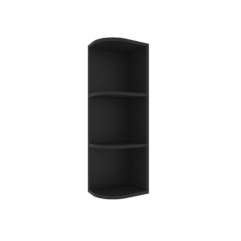 sovereign onyx black shaker wall end shelves