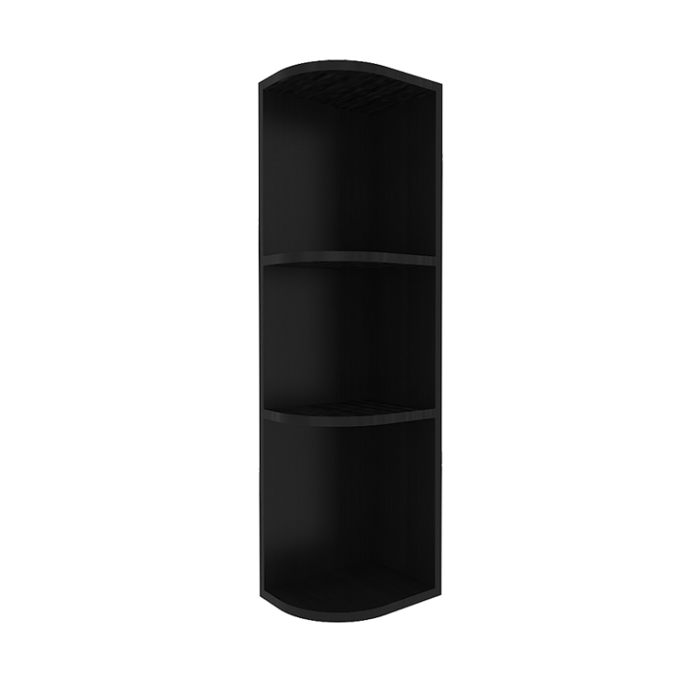 sovereign onyx black shaker wall end shelves