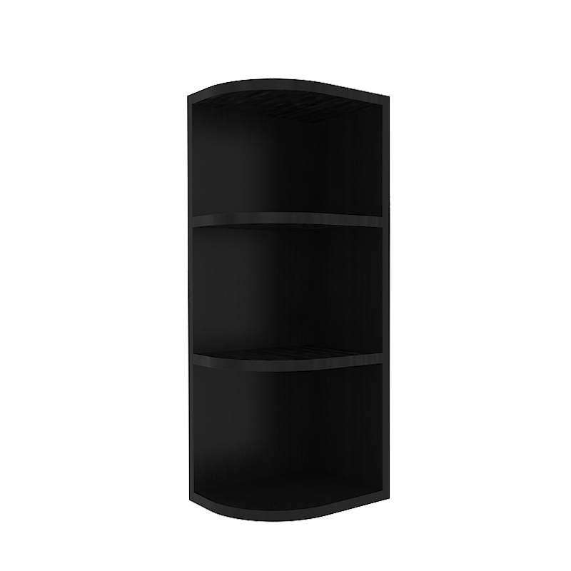 sovereign onyx black shaker wall end shelves