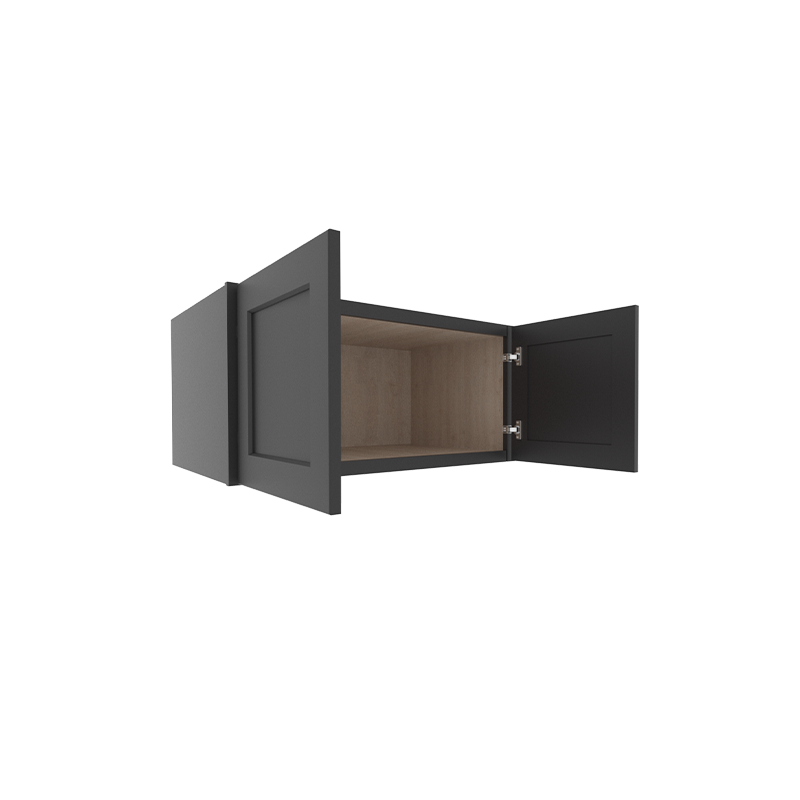 sovereign onyx black shaker wall fridge cabinet with  doors