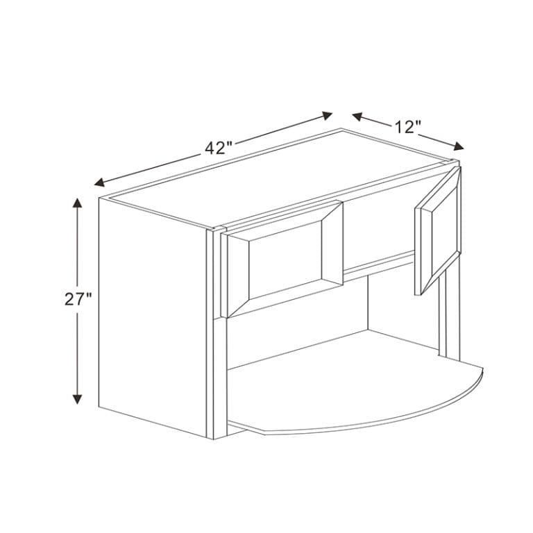 sovereign onyx black shaker wall mirowave cabinet