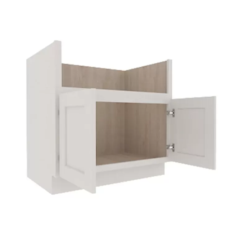 Serene Dove White Shaker Farmhouse Sink Base Cabinet