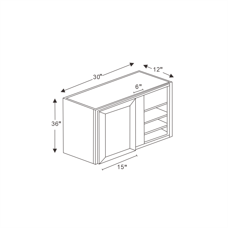 Ethereal White Micro Shaker Wall Blind Corner Cabinet