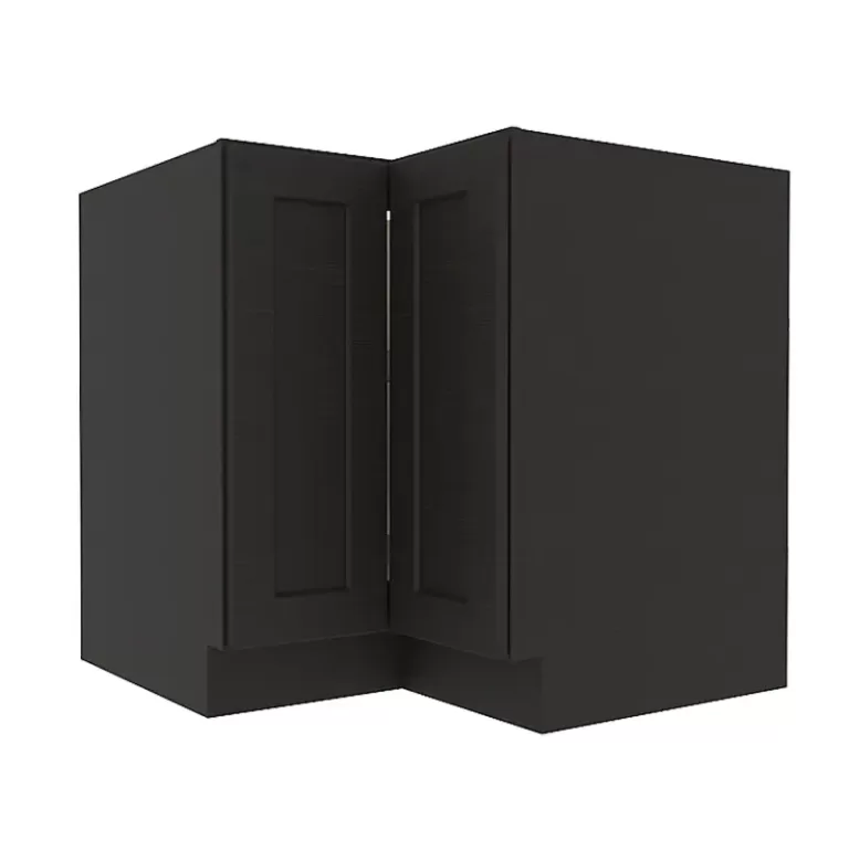 Refined Modern Slate Shaker Base Lazy Susan Cabinet