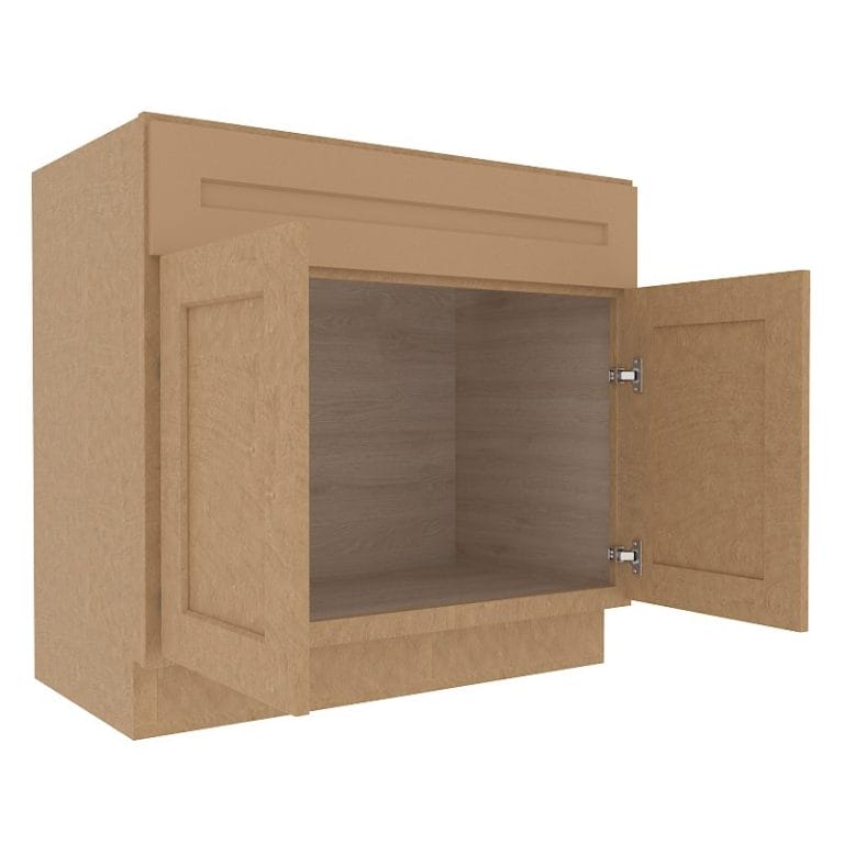 Noble Honey Wheat Shaker Vanity Sink Base Cabinet with 2 Doors