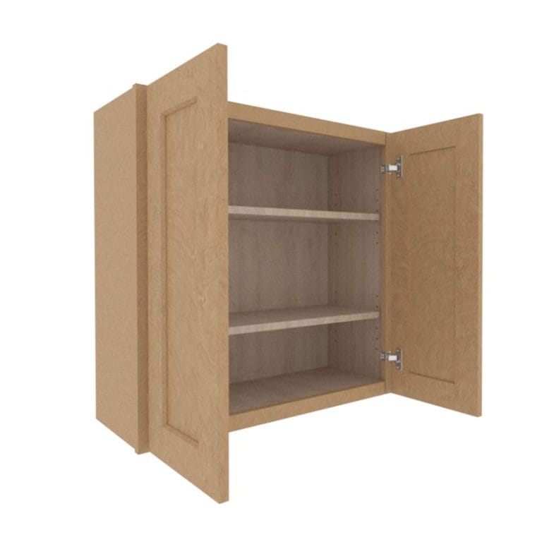 Noble Honey Wheat Shaker Wall Cabinet with 2 Doors