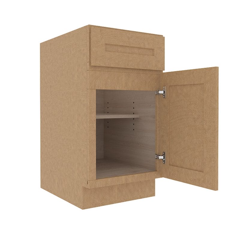 Noble Honey Wheat Shaker Base Cabinet with 1 Door
