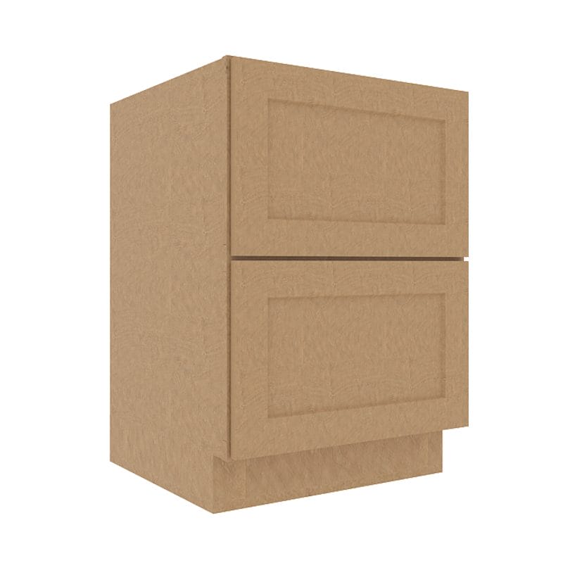 Noble Honey Wheat Shaker Base Cabinet with 2 Drawers