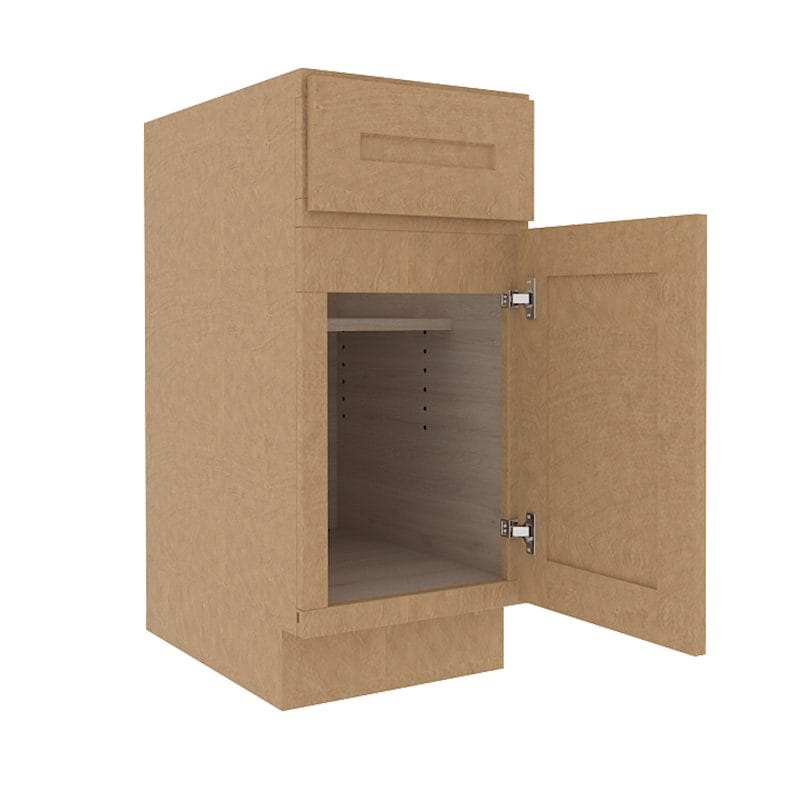 Noble Honey Wheat Shaker Base Cabinet with 1 Door