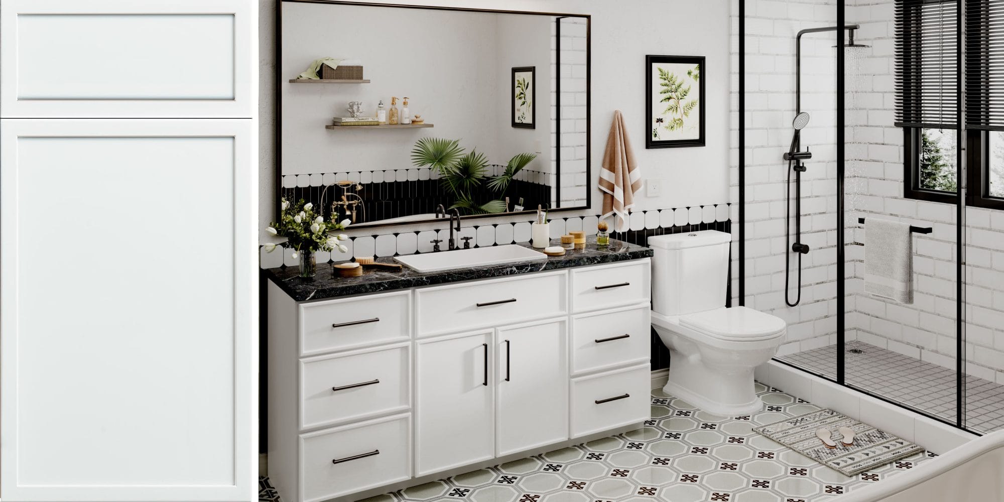 Ethereal Shaker White Micro Bathroom Vanities