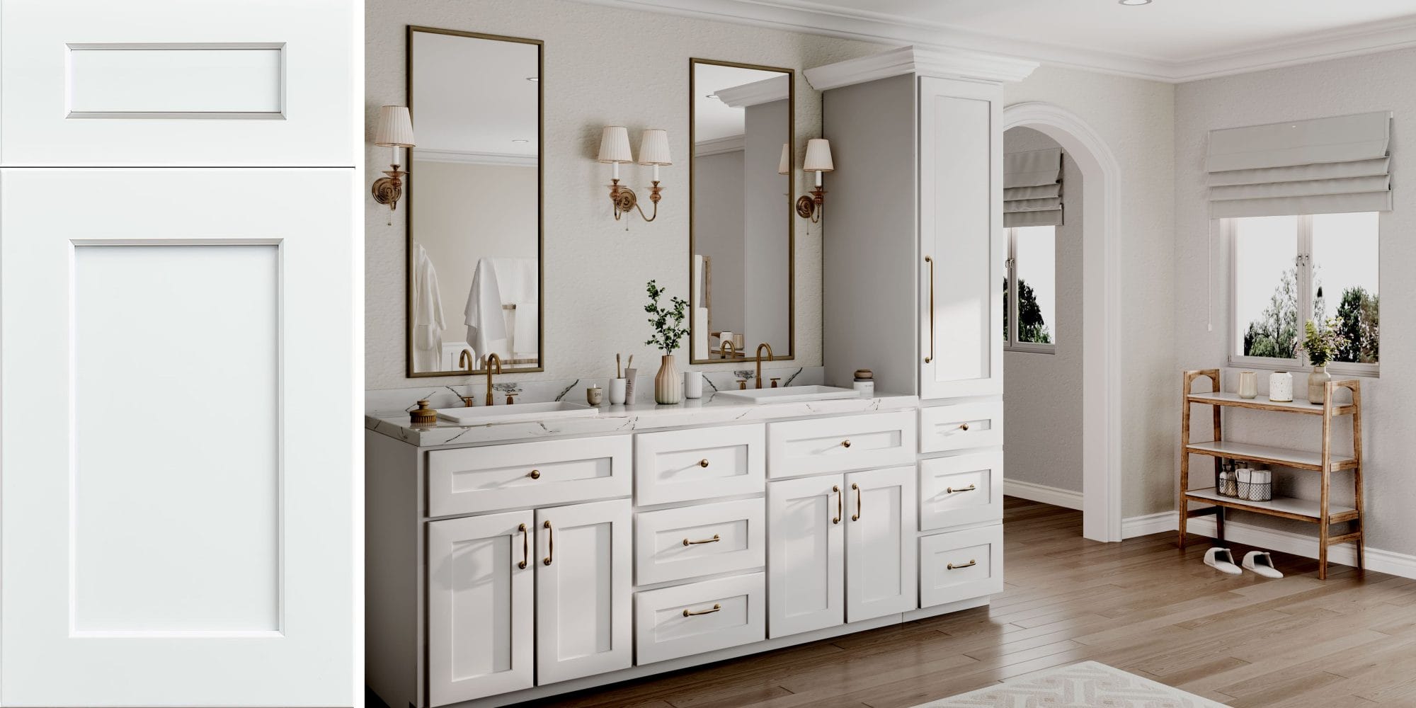 Opulent Shaker White Bathroom Vanities