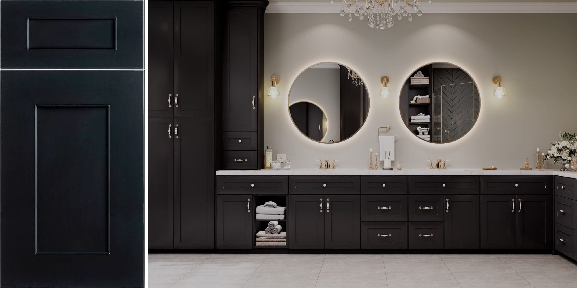 Sovereign Shaker Onyx Black Bathroom Vanities