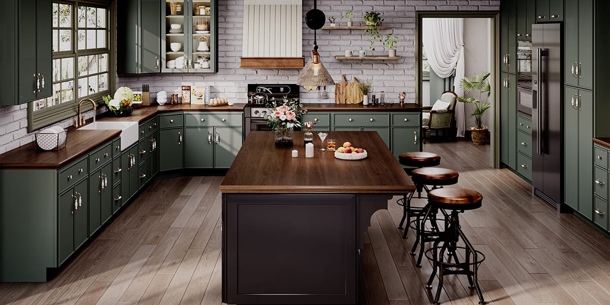 Green Kitchen Cabinets