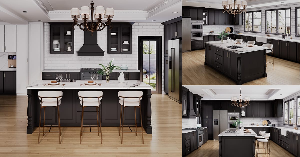 black-kitchen-cabinets-three-views