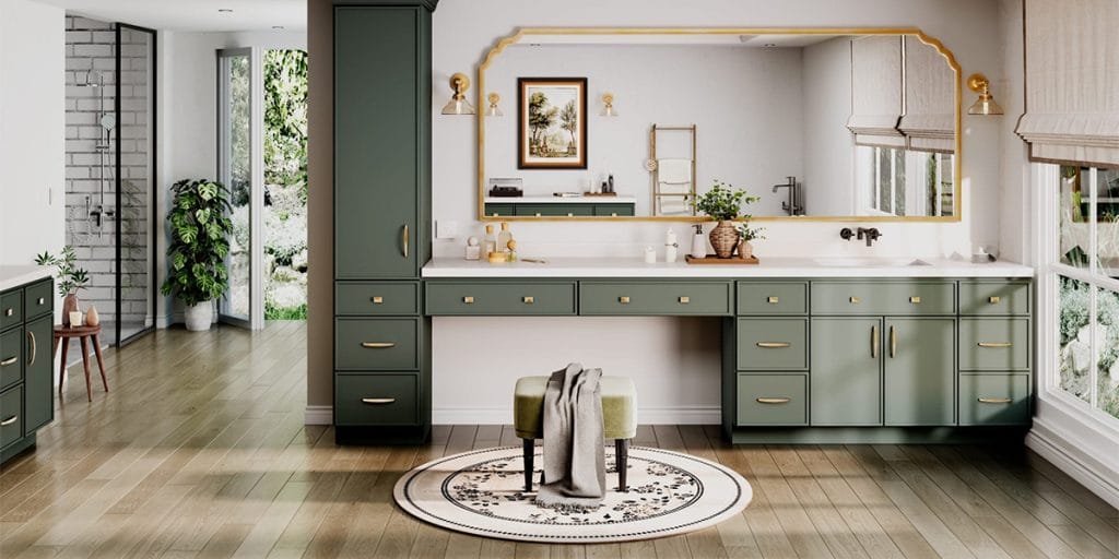 Green Shaker Bathroom Cabinets