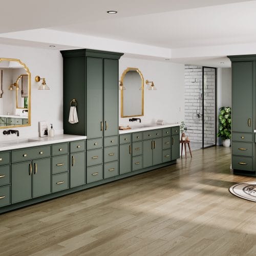 Slim Green Shaker Bathroom Cabinets 02
