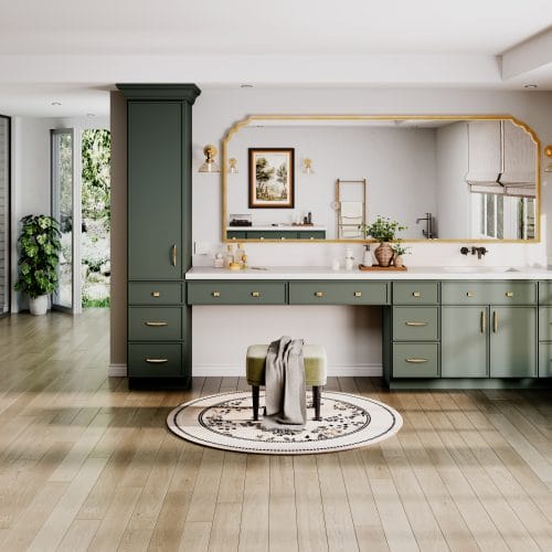 Slim Green Shaker Bathroom Cabinets