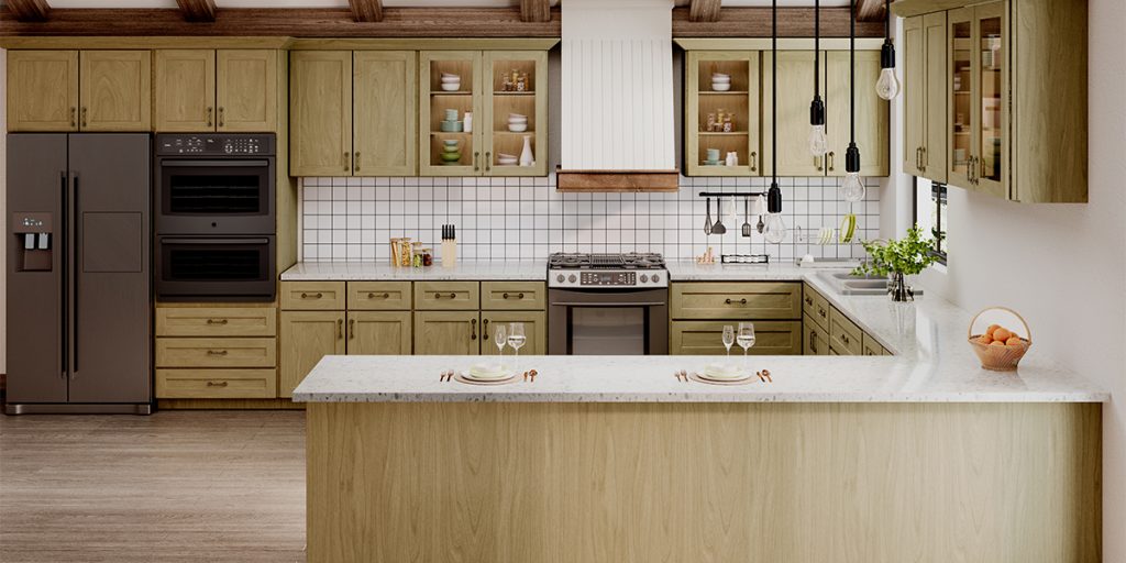 Cabinet - modern wood kitchen noauto Modern kitchen with natural wood cabinets