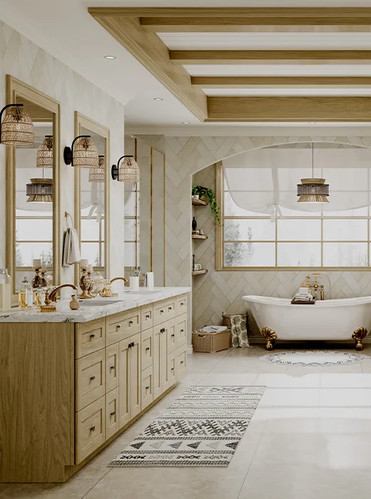 shaker honey wheat bathroom