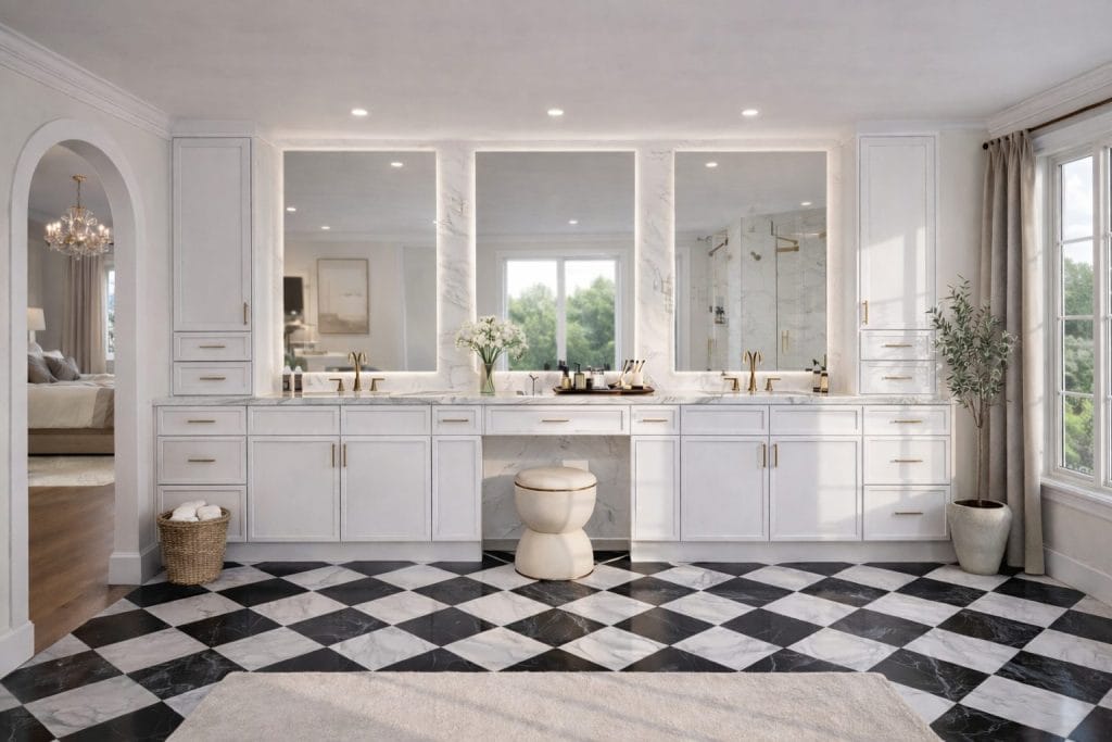 slim white shaker bathroom cabinets