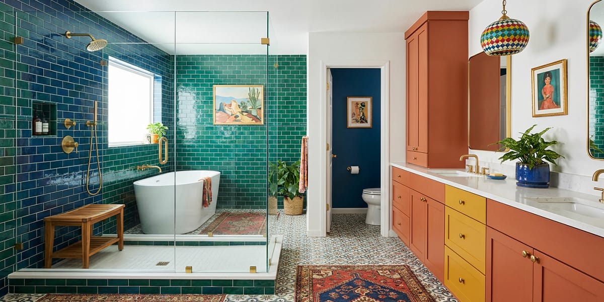 Bright Modern Bathroom in an American Home